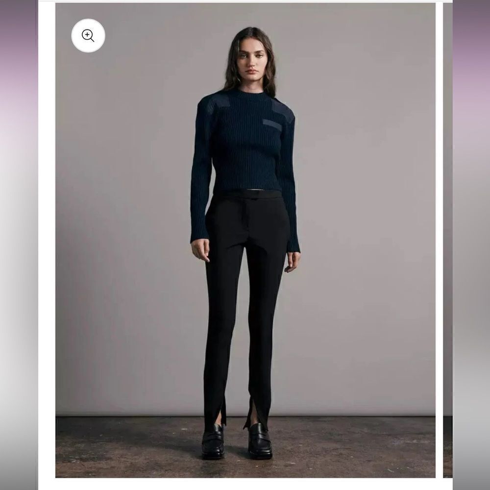 Rag And Bone Rebecca Slim Fit Cotton Pant In Black With Stretch Nwt